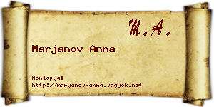 Marjanov Anna névjegykártya