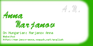 anna marjanov business card